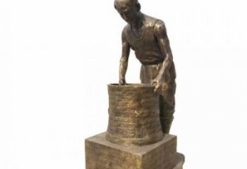 茶道雕塑制造商 烤漆大型制茶雕塑 彩繪民俗文化雕塑