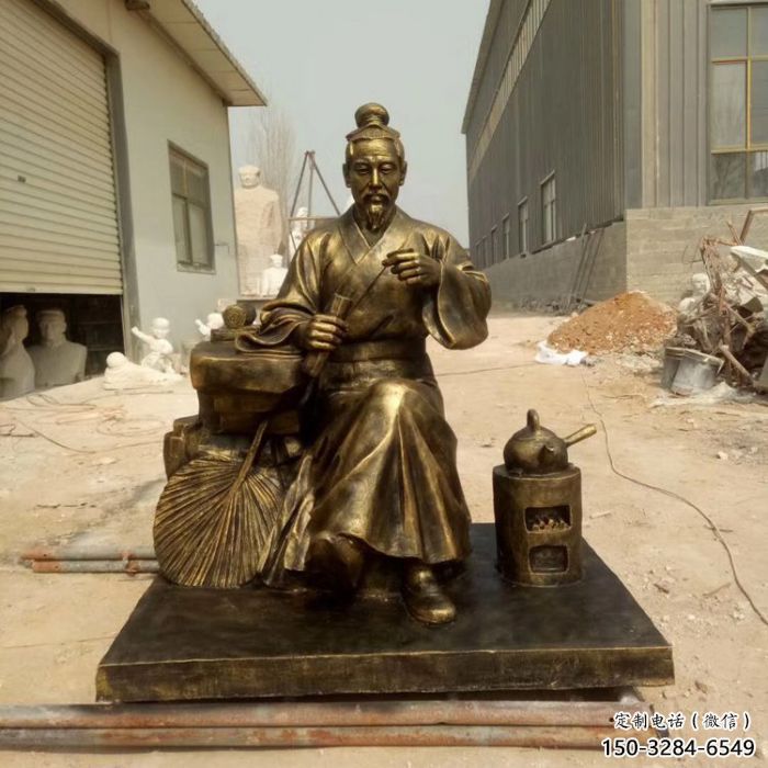 大型茶道雕塑 玻璃鋼民俗雕塑 房地產制茶雕塑
