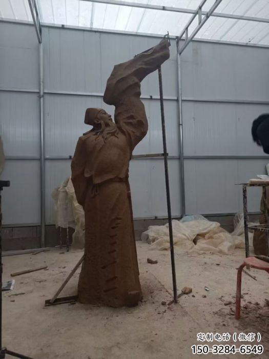 房地產李白雕塑廠家 景觀人物雕塑 仿銅詩人雕塑