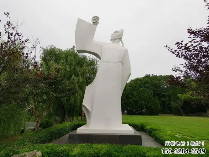 廣場李白雕塑廠家 抽象景觀古代雕塑 烤漆詩人雕塑