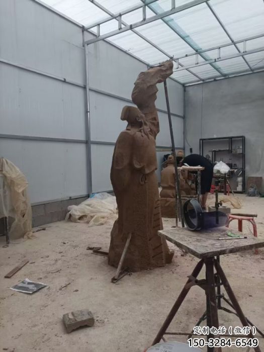 戶外李白雕塑 景觀古代雕塑 玻璃鋼詩人雕塑