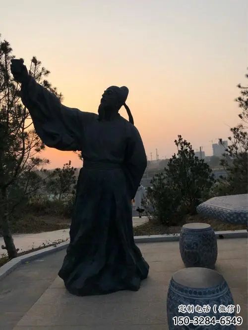 街道李白雕塑廠家 現(xiàn)代景觀人物雕塑 彩繪詩人雕塑