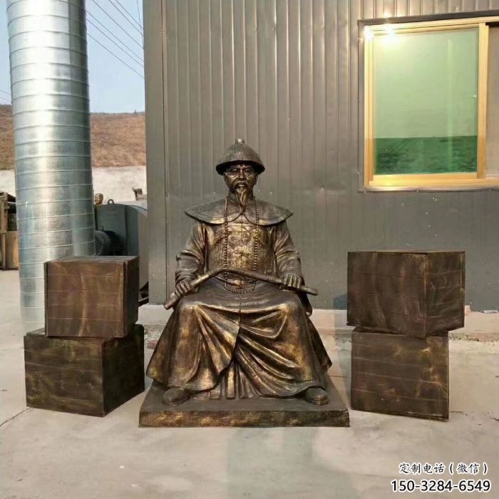 烤漆林則徐雕塑 玻璃鋼名人雕塑 室內肖像雕塑