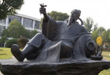 步行街李白雕塑 景觀古代雕塑 玻璃鋼詩人雕塑