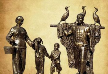 廣場船夫雕塑 公園民俗雕塑 抽象玻璃鋼擺件