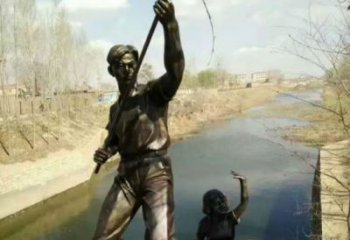 民俗船夫雕塑 酒店公園雕塑 風景區(qū)玻璃鋼擺件