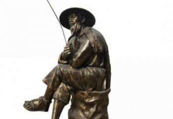 商業(yè)街船夫雕塑 烤漆民俗雕塑 彩繪玻璃鋼雕塑