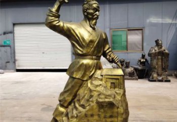 現代魯班雕塑 大型別墅區手藝人雕塑 仿銅木匠雕塑