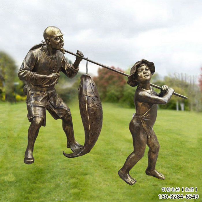 提供田間漁民雕塑 彩繪雕塑 園林擺件