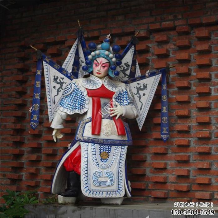 玻璃鋼京劇雕塑 烤漆唱戲雕塑 大型唱戲雕塑