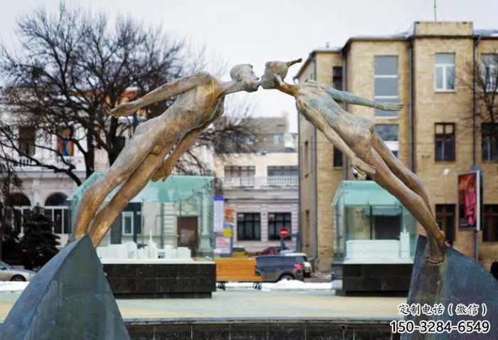 愛情雕塑廠 景觀美陳親吻雕塑 噴漆戀人雕塑