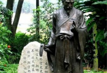 房地產李時珍雕塑 玻璃鋼人物雕塑 仿銅名醫雕塑