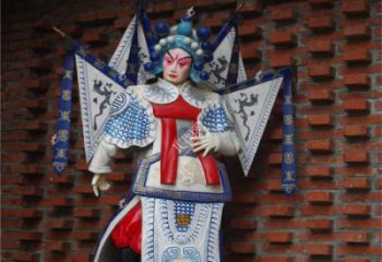 玻璃鋼京劇雕塑 烤漆唱戲雕塑 大型唱戲雕塑