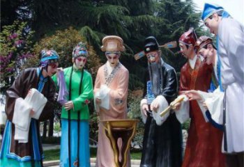 房地產京劇雕塑 玻璃鋼民俗雕塑 彩繪唱戲雕塑