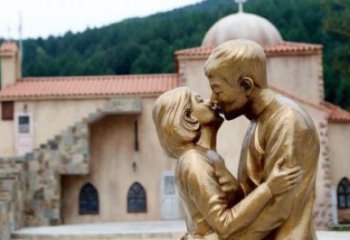 愛情雕塑廠家 仿真戀人雕塑 烤漆親吻雕塑