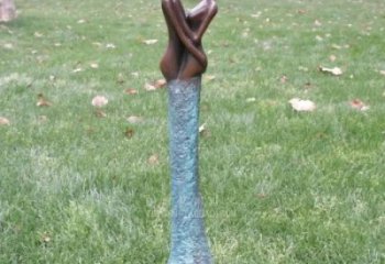 仿古愛情雕塑廠家 彩繪親吻雕塑 現代戀人雕塑