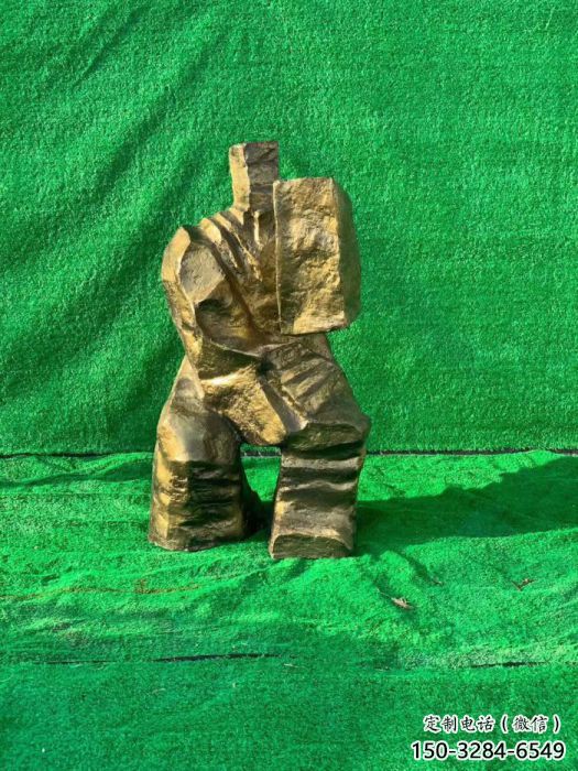 房地產武術雕塑廠家 現代功夫雕塑 幾何練拳雕塑