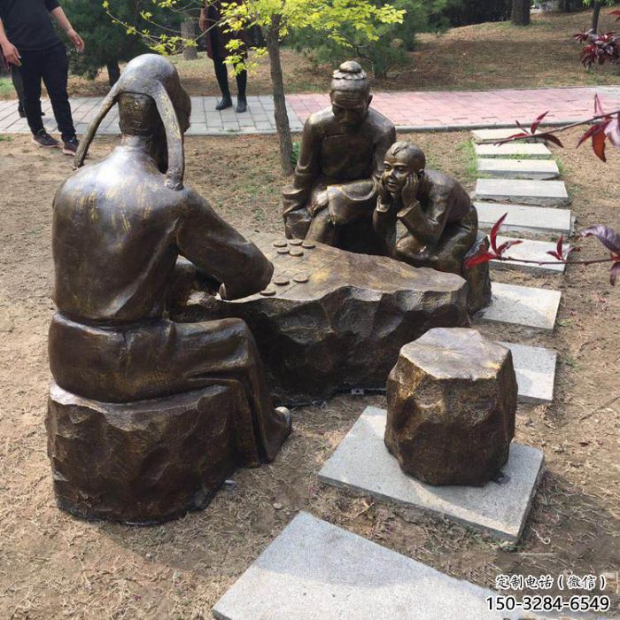 房地產(chǎn)下象棋雕塑制造商 現(xiàn)代雕塑 玻璃鋼民俗雕塑