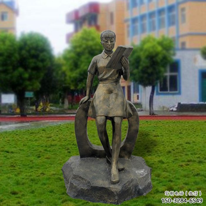 戶(hù)外看書(shū)雕塑廠(chǎng)家 噴漆人物雕塑 抽象學(xué)生雕塑