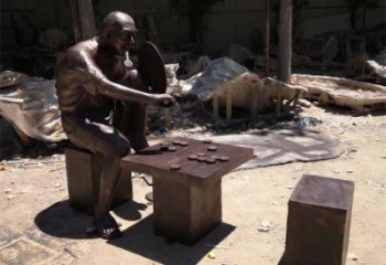 步行街下象棋雕塑 游樂場雕塑 玻璃鋼民俗雕塑