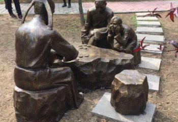 房地產(chǎn)下象棋雕塑制造商 現(xiàn)代雕塑 玻璃鋼民俗雕塑