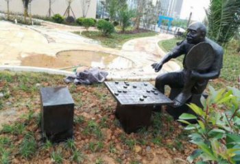 公園下象棋雕塑廠家 創(chuàng)意民俗雕塑 美陳雕塑
