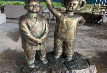 房地產(chǎn)看書雕塑廠家 現(xiàn)代人物雕塑 幾何學生雕塑