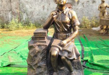 公園看書雕塑廠家 戶外人物雕塑 抽象學生雕塑