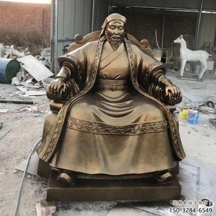 大型皇帝雕塑 玻璃鋼古代雕塑 房地產雕塑