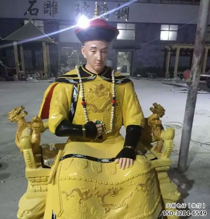 仿古皇帝雕塑 玻璃鋼古代雕塑 房地產雕塑