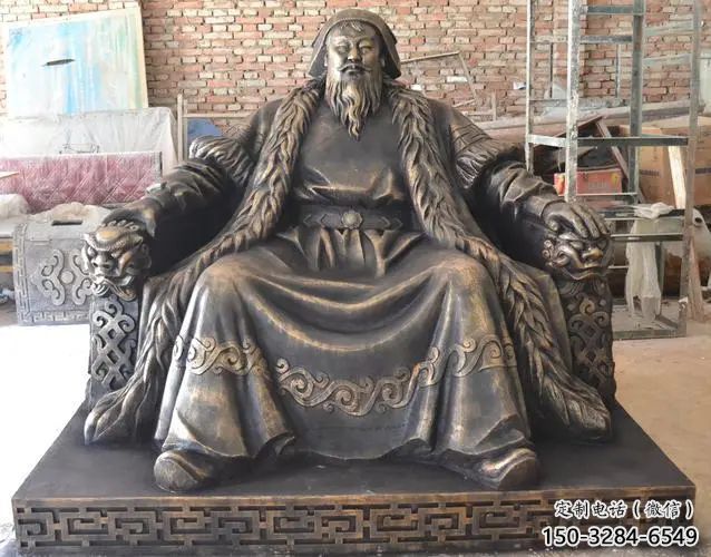 皇帝雕塑 烤漆大型古代雕塑 人物玻璃鋼雕塑