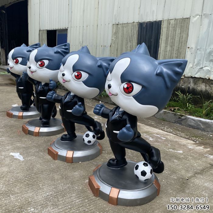 彩繪黑貓警長雕塑廠 仿真卡通雕塑 街頭雕塑