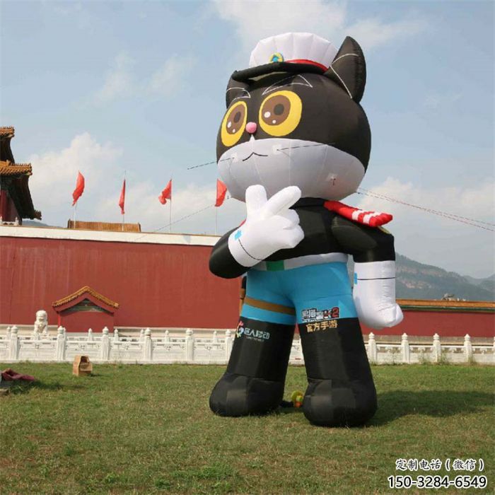 創(chuàng)意黑貓警長雕塑廠家 彩繪卡通雕塑 公園雕塑
