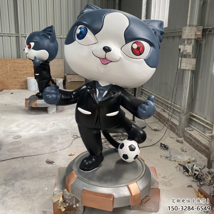 動漫黑貓警長雕塑廠家 步行街卡通雕塑 大型雕塑
