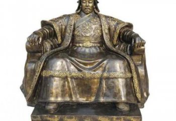 中式皇帝雕塑 玻璃鋼古代雕塑 仿銅雕塑