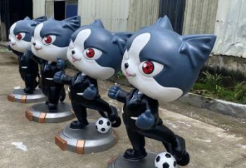 生產(chǎn)彩繪黑貓警長雕塑 仿真卡通雕塑 街頭雕塑