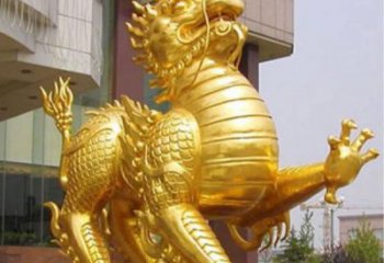 大型麒麟雕塑，鍍金動物雕塑，鍍金工藝