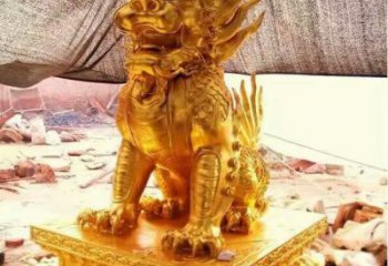 房地產(chǎn)麒麟雕塑，仿古動物雕塑，玻璃鋼材質(zhì)雕塑