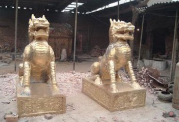 公園麒麟雕塑，仿銅動物雕塑，玻璃鋼造型雕塑