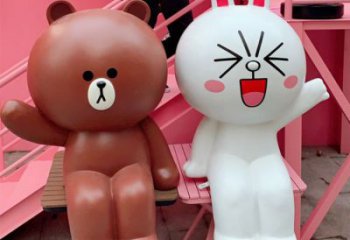 景區布朗熊雕塑，卡通歐式雕塑，彩繪材質