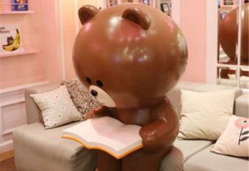 酒店布朗熊雕塑，卡通彩繪雕塑，動漫擺件