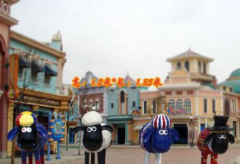 城市小羊雕塑，動漫動物雕塑，彩繪卡通效果