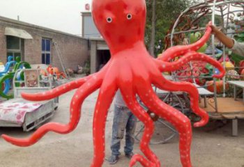 玻璃鋼章魚雕塑廠家，仿真彩繪工藝，公園動物小品