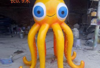 玻璃鋼章魚雕塑廠，仿真彩繪工藝，卡通動物小品
