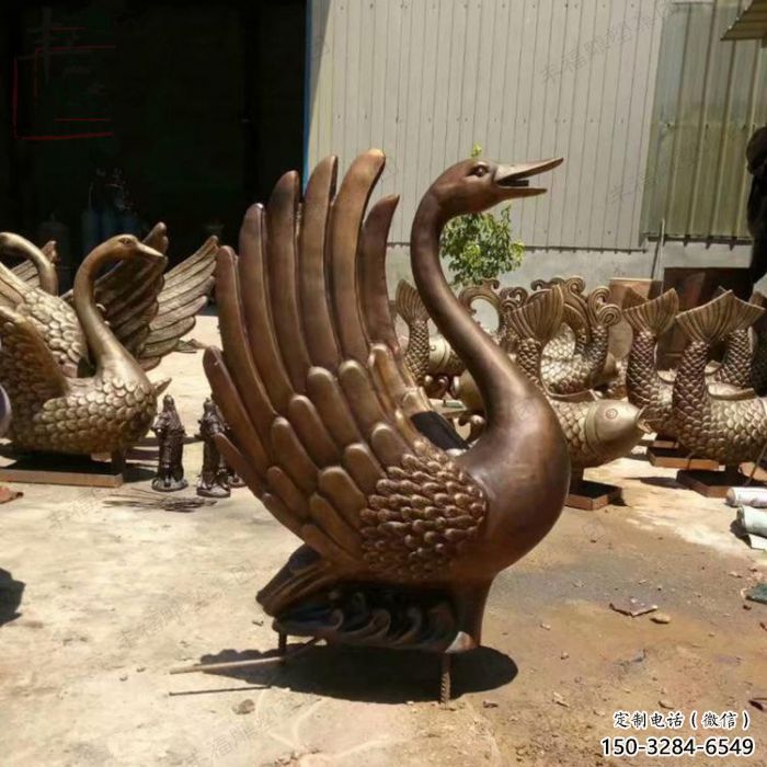 戶外鴨子雕塑廠家，仿真動物， 烤漆工藝