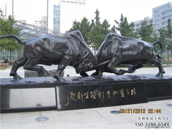 仿銅水牛雕塑，田間景觀小品，抽象原理