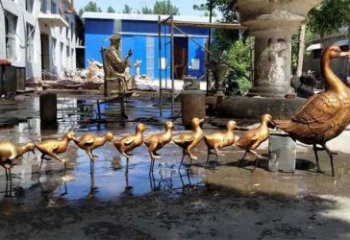 仿古鴨子雕塑廠家，仿真動物， 廣場街頭擺件
