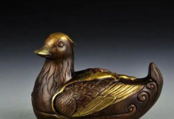 仿銅鴨子雕塑廠家，仿真動物， 廣場街頭擺件