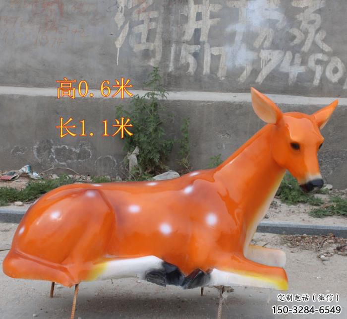 彩繪梅花鹿雕塑，彩繪工藝，玻璃鋼動物雕塑廠家