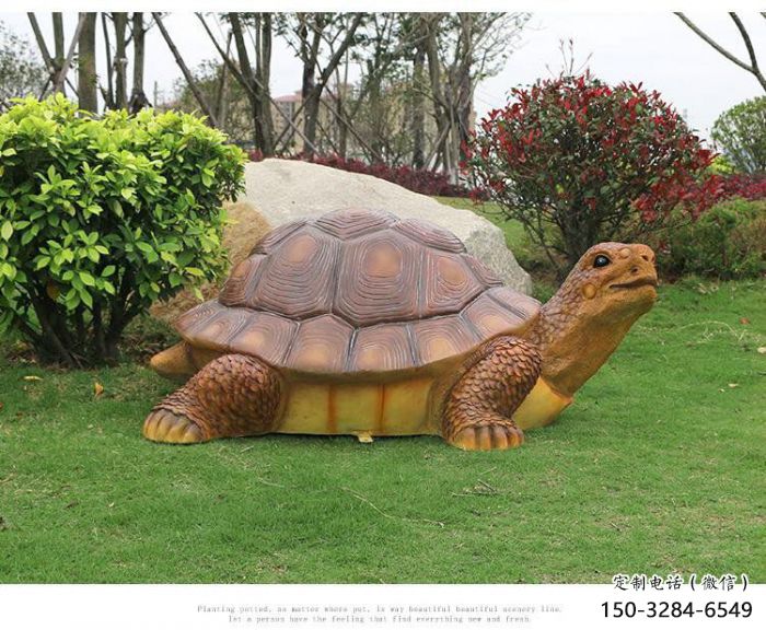 仿古海龜雕塑廠家 庭院彩繪雕塑 田間小品